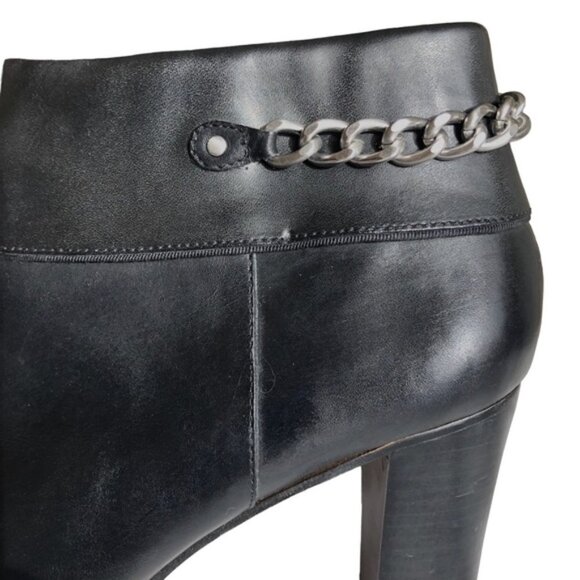 Adrienne Vittadini Clarine Ankle Boot Size 10 Heel Leather Chain - Picture 6 of 12